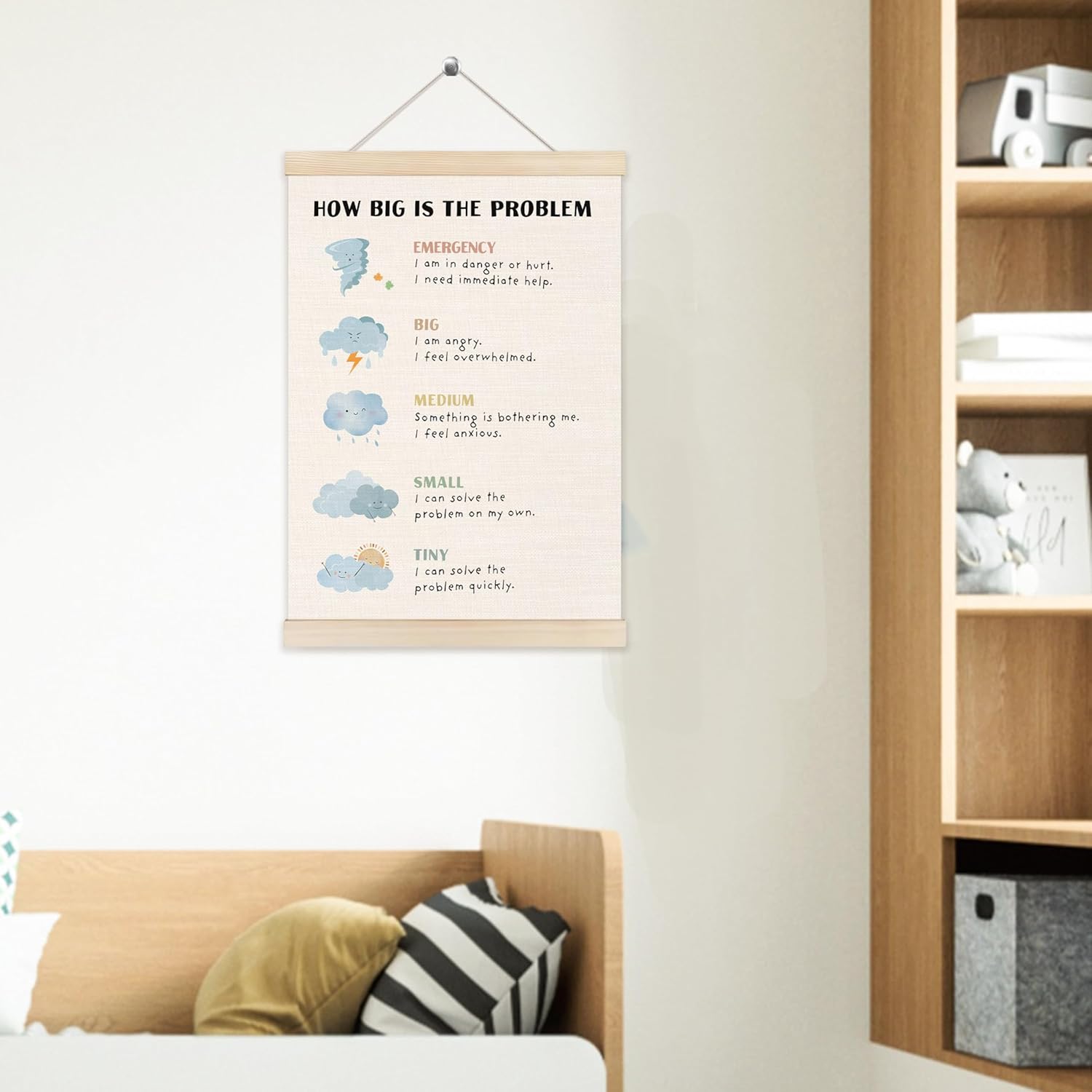 Welshower Weather Mental Health Poster Hanger Frame, How Big Is the Problem Mental Health Wall Art Prints Decor for School Counseling Therapy Calming Office Classroom, 12x16 Inch - Image 5