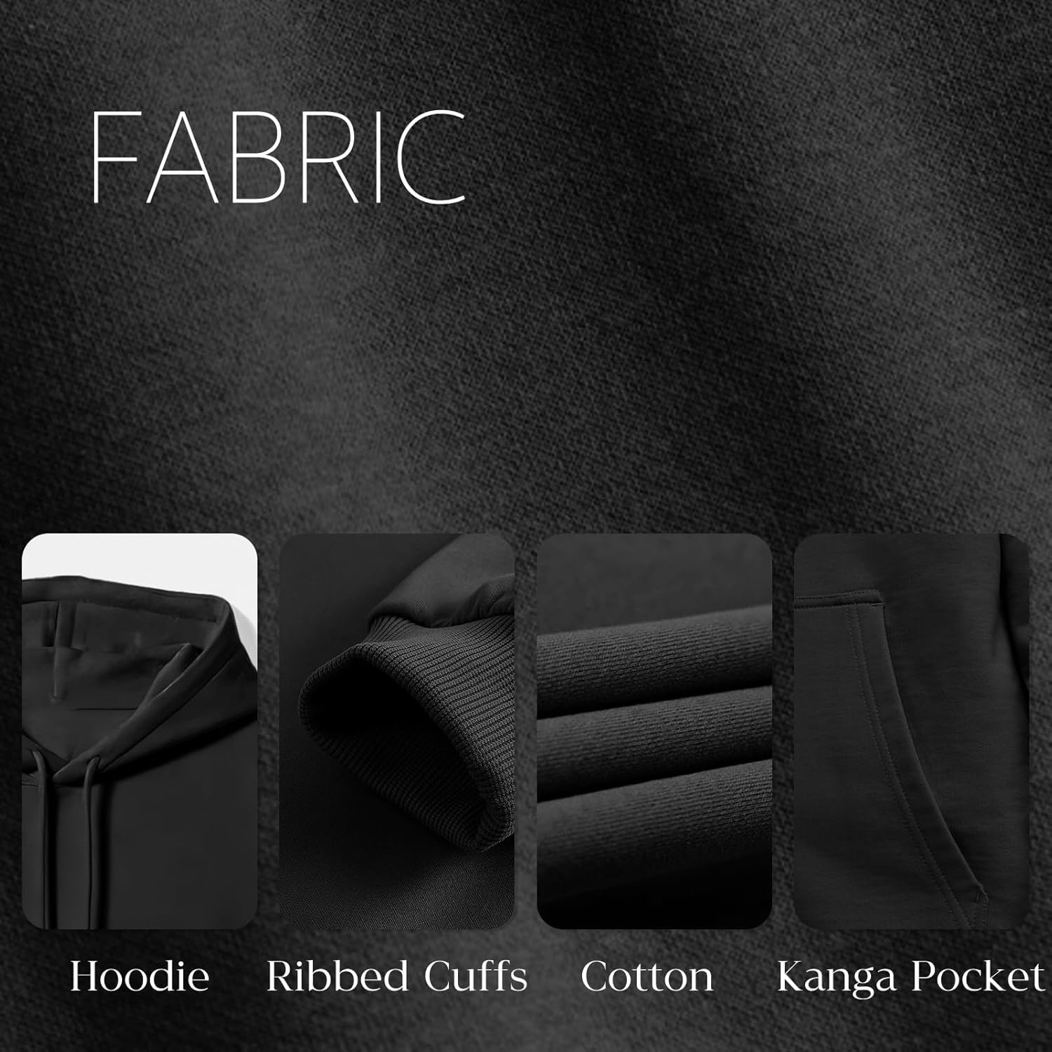 Mens Cotton Hooded Fashion Long Sleeve Hoodies Casual Drawstring with Pockets Pullover Sweatshirt for Men - Image 6