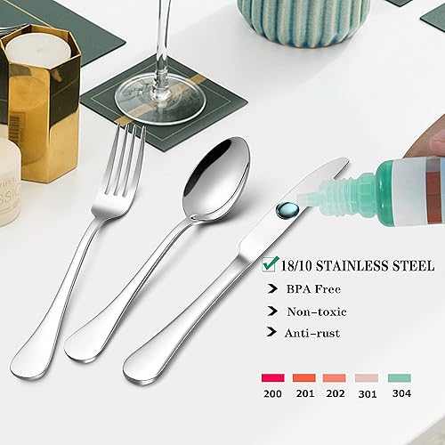 Miniatura 3 de LIANYU Silverware - Juego de cubiertos de acero inoxidable 1810 1810 para 8 personas, 40 piezas de utensilios de comer, para restaurante, boda, apto