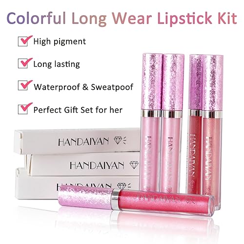 Miniatura 2 de Lápiz labial líquido satinado metálico brillante, lápiz labial para mujer, uso diario, brillo labial hidratante, lápiz labial de larga duración, 24