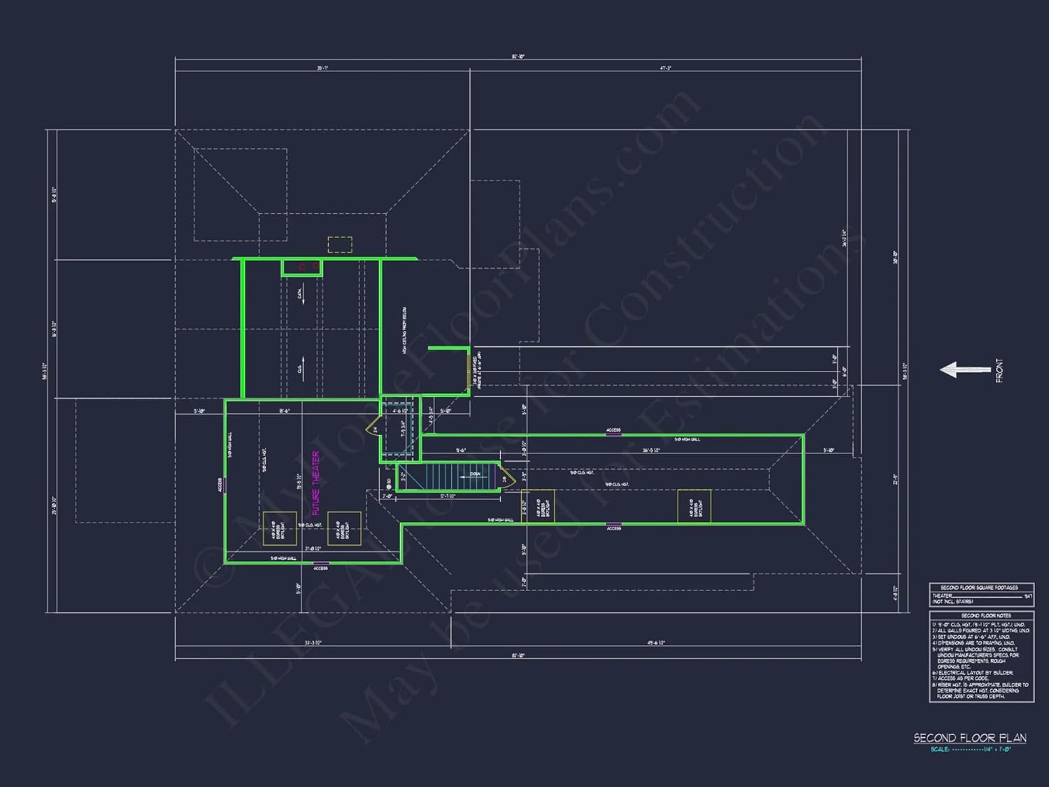 17-1740 HOUSE PLAN - Modern Craftsman House Blueprint with 2-Story Design and Garage