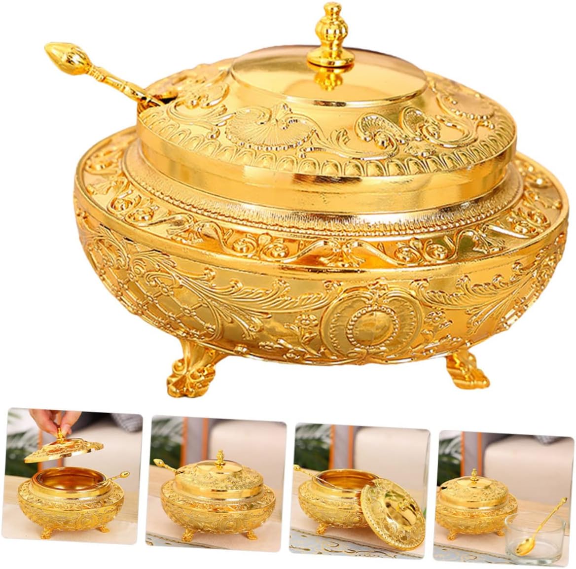 DECHOUS Retro Seasoning Pot Vintage Condiment Container Spice Jars Kitchen Canisters Lids