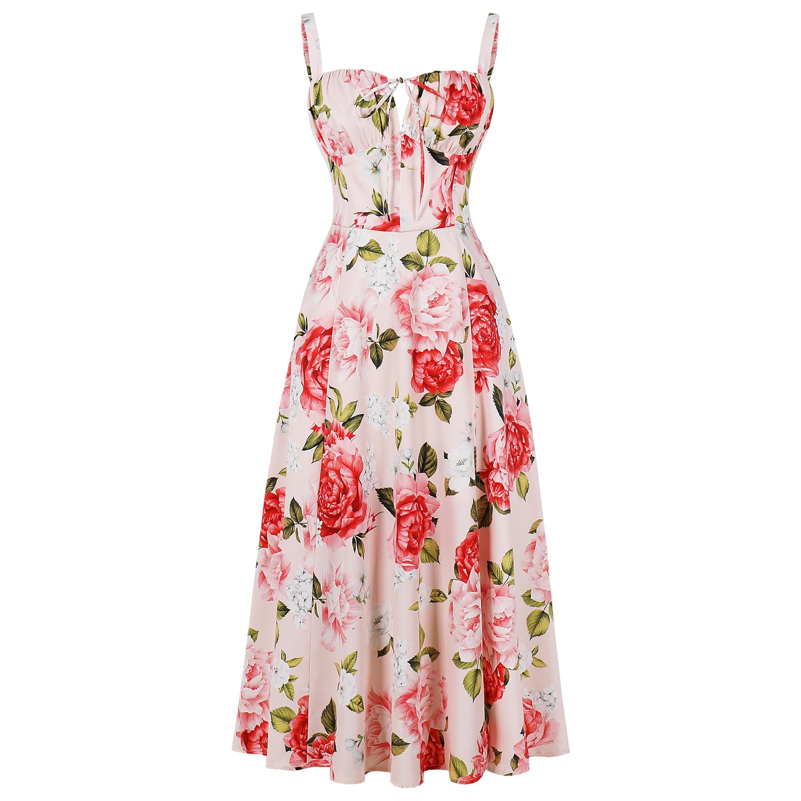 Women Floral Corset Dress 2026 Boho Midi Sundress Summer Dress