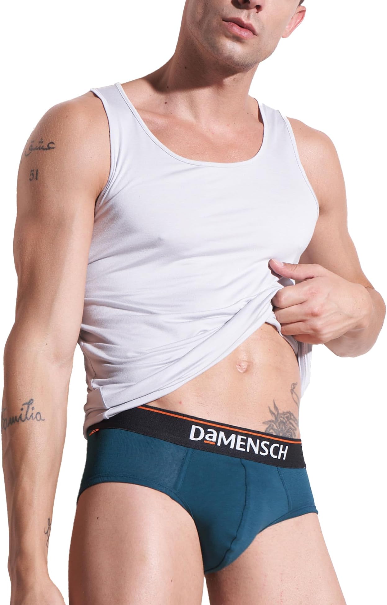 DAMENSCH Men's Deo-Cotton Deodorizing Brief-Irish Blue