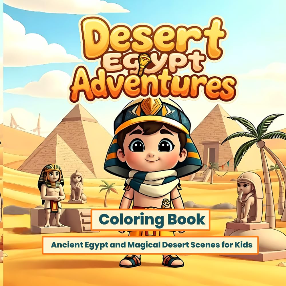 Desert Egypt Adventures Coloring Book for Kids: Ancient Egypt, Pyramids and Magical Desert Scenes for Kids Ages 4–8