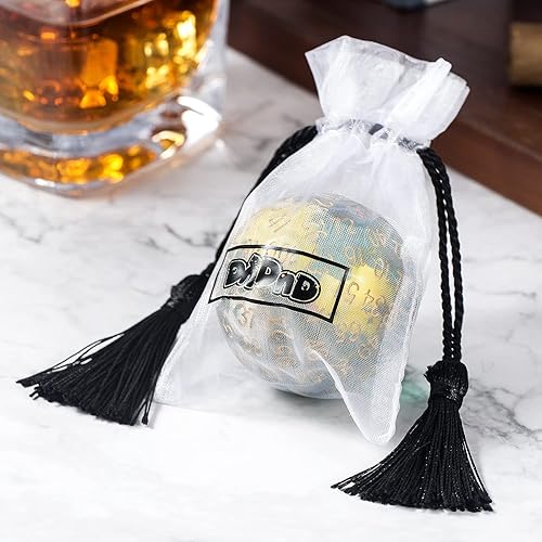 Miniatura 5 de DNDND D100 - Dados morados con purpurina de 100 caras con bolsa translúcida para Calabozos y Dragones (Morado camaleón con número blanco)