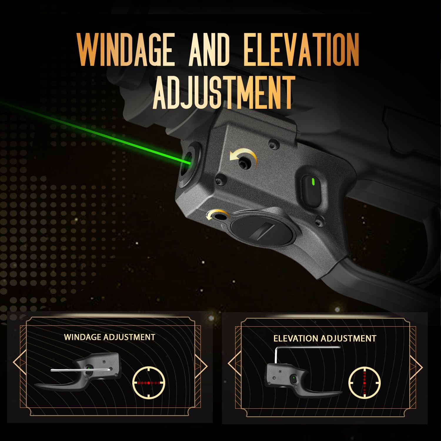 WARRIORLAND Trigger Laser Fits Smith & Wesson M&P 9mm Shield EZ/M&P 380 Shield EZ/M&P Equalizer, First Green Beam Sight with Power Indicator, Compact Laser with Ambidextrous On/Off Switch, WLS-159