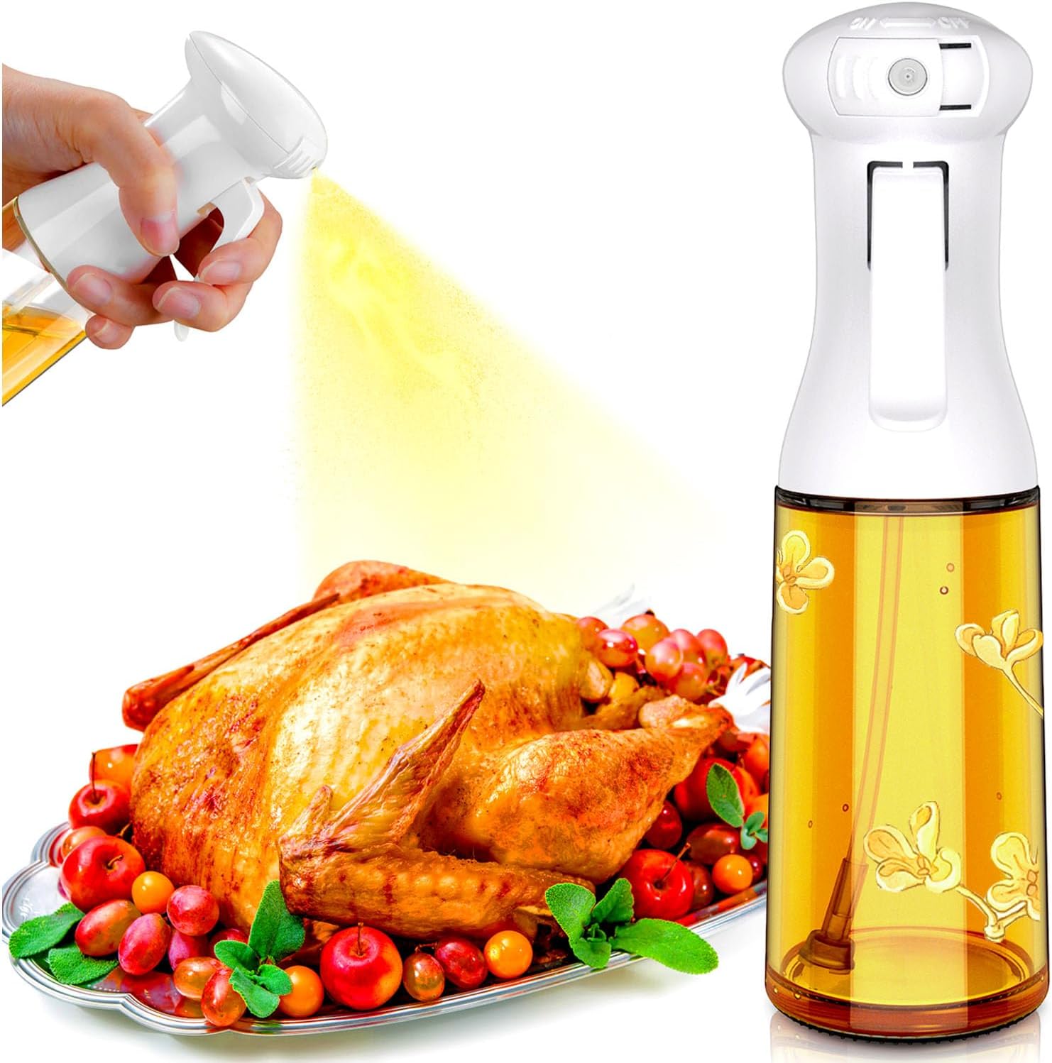 LMORAN Olive Oil Spray Bottle 200ml Glass Olive Oil