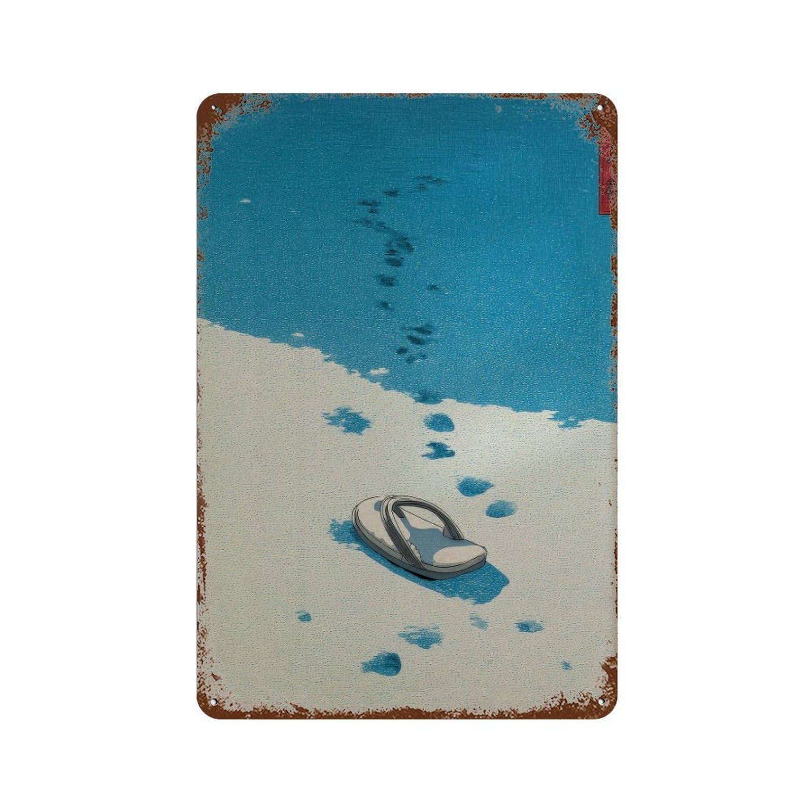 xiaoxiaoshen Foots In Snow. Ukiyo Wall Decor Art Metal Tin Poster Modern Home Decor Art Home Bar Shop Decorations Vintage Sign 30x20cm