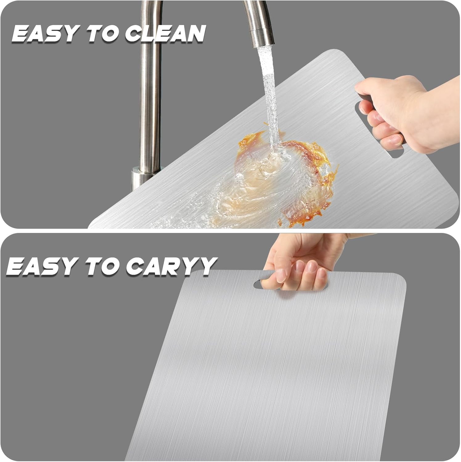 Titanium Alloy Cutting Board Pure Titanium Cutting Board，Double-Sided Versatility，The 2025 New Model for Meat，Vegetables， and Fruits