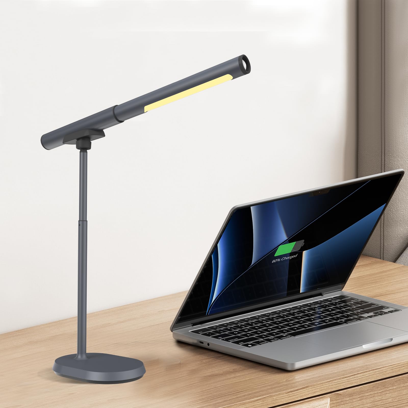 Lampada da tavolo a LED con porte USB. Luce notturna regolabile a 3 colori per lettura, banco da lavoro. Lampada da tavolo magnetica multifunzione rimovibile 4 in 1 con modalità SOS per campeggio