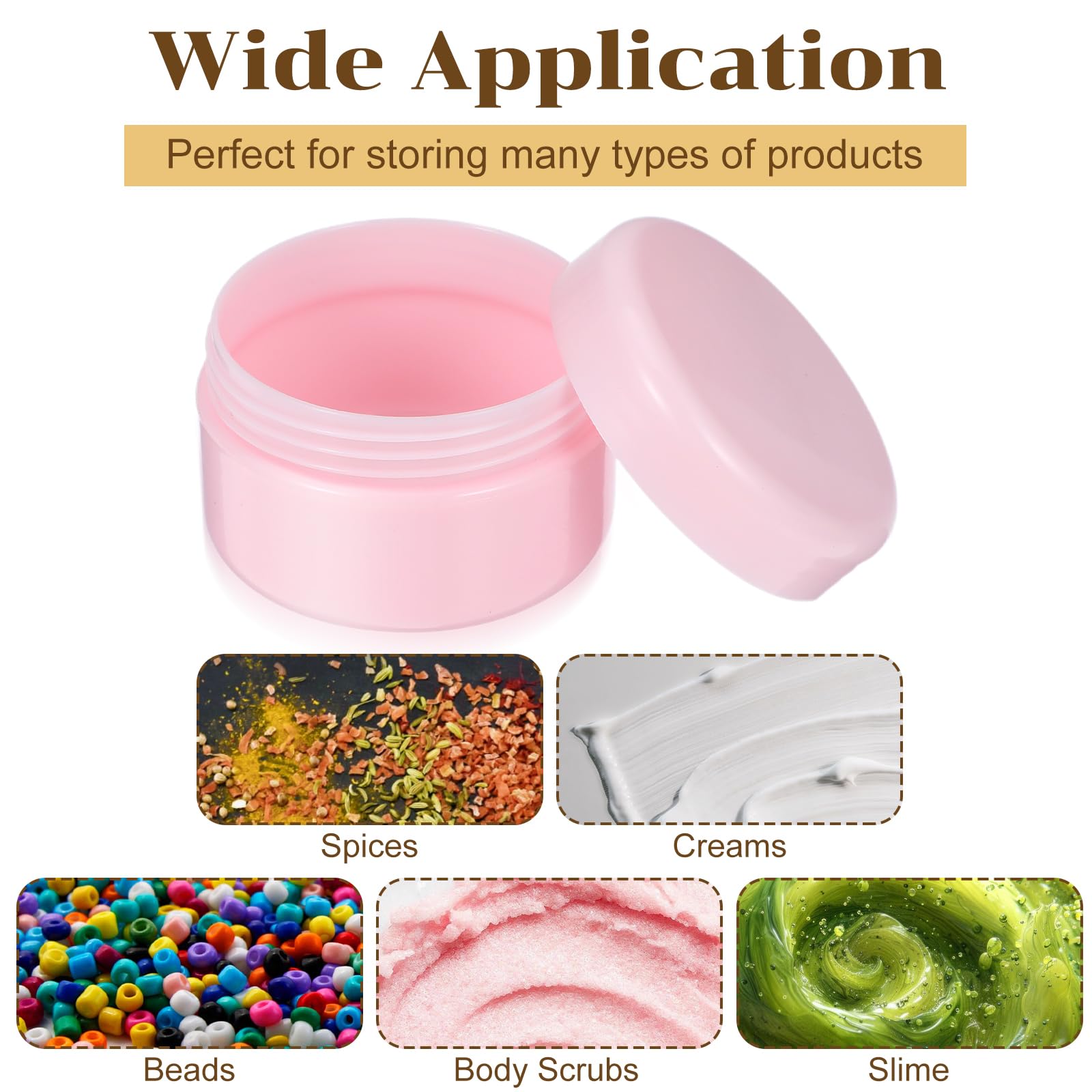 Gjinxi 6szt. Pojemniki podróżne na kosmetyki, 20ml mini pojemniki na makijaż z pokrywkami, pojemniki na balsam do ust, małe butelki do pielęgnacji skóry na makijaż, pielęgnację, szampon, odżywkę