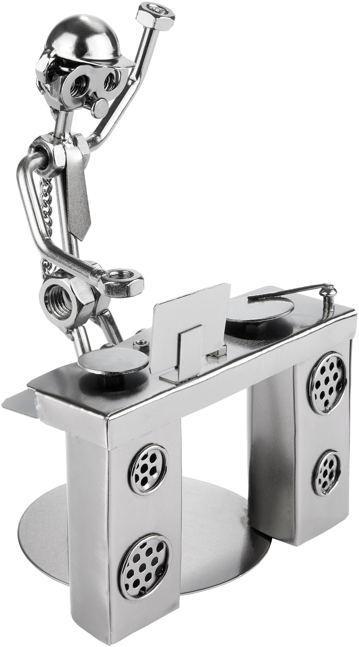Figurine DJ en Écrous - Décoration Artisanale en Métal pour Amateurs de Musique