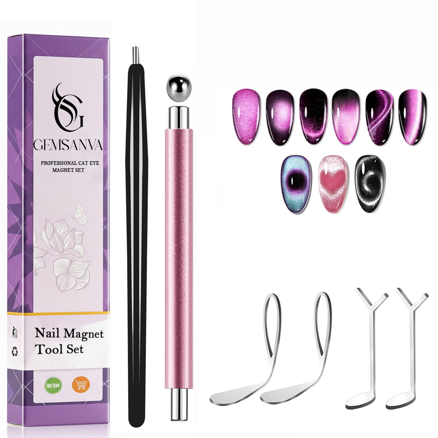 Cat Eye Magnet for Nails,Cat Eye Gel Polish & 3D Nail Effects