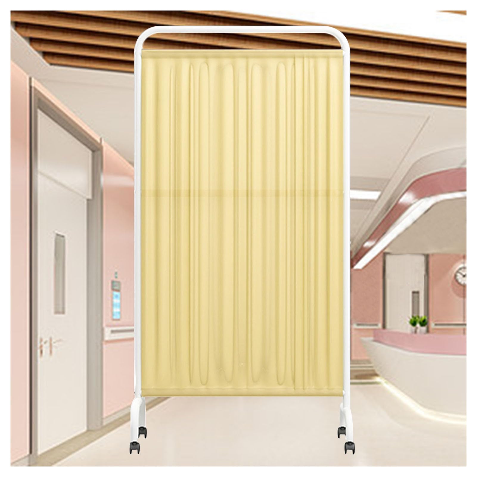 Paravent pliable de bureau jaune pour couloir et séparation restaurant