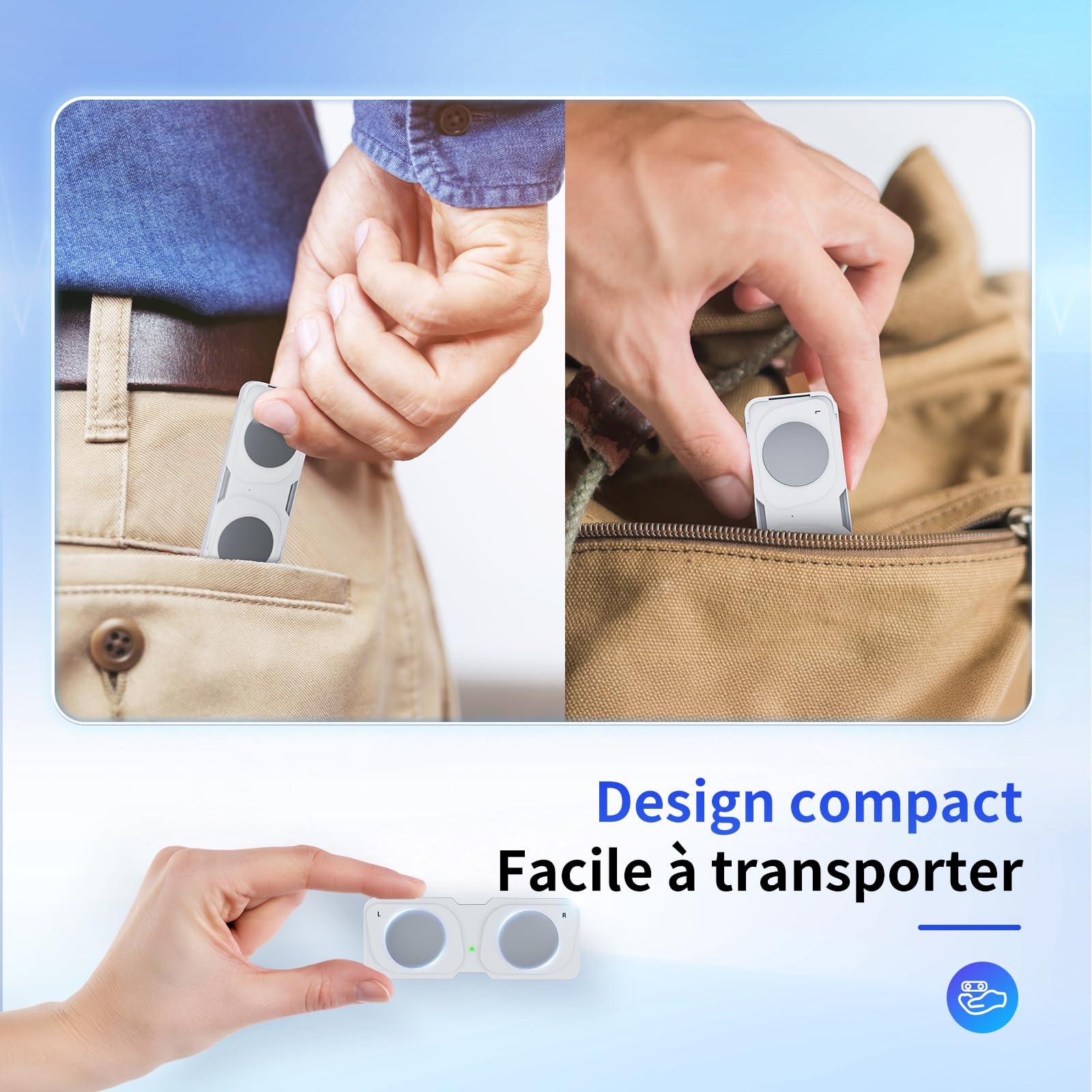 Moniteur ECG mobile, appareil ECG personnel, détecte la fibrillation auriculaire, la bradycardie ou la tachycardie en 30 secondes, moniteur de fréquence cardiaque, application pour iOS/Android