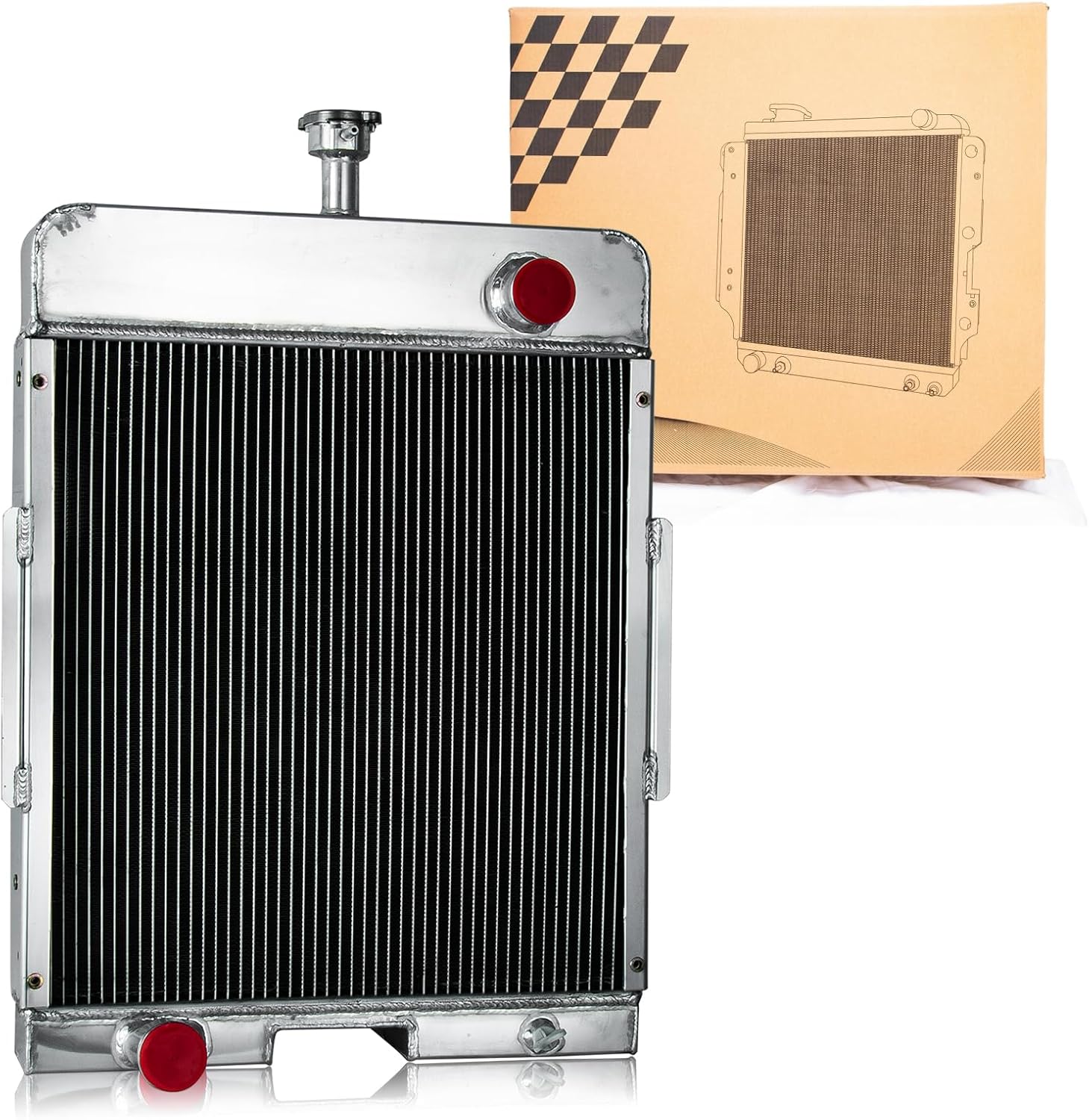 4 Rows Radiator for International Farmall 656 706 756 766 GAS LP 2656 2706 2756, Aluminium Radiator for International Tractor 378713R92 391200R91 Radiator
