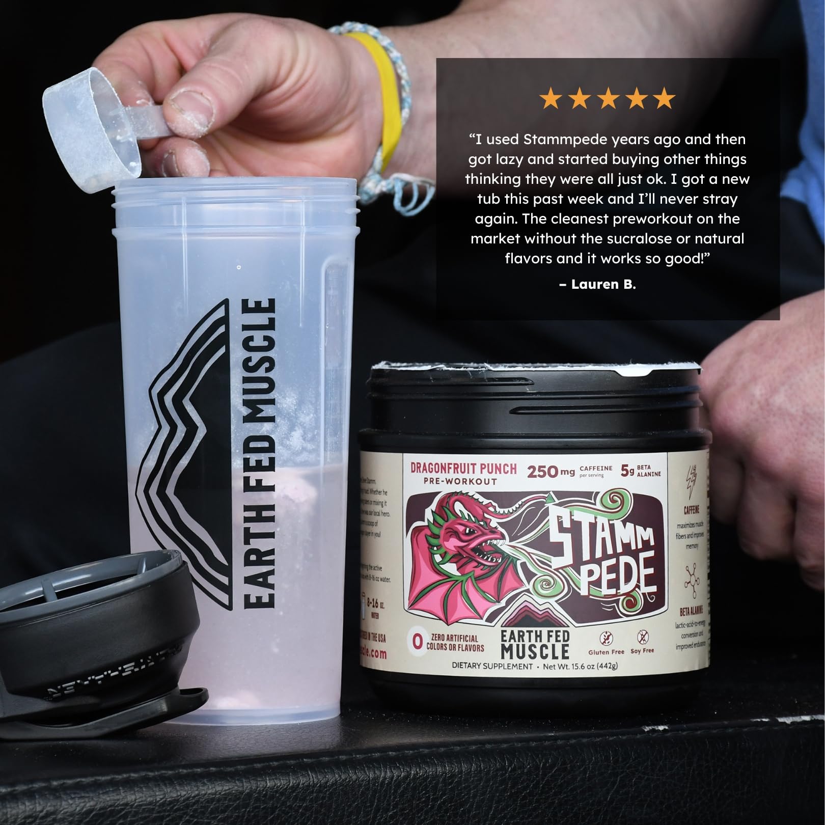 Earth Fed Muscle Stammpede Pre Workout – Dragon Fruit Punch, Clean Energy, Focus, Muscle Support, No Fillers or Artificial Flavors, 30 Servings