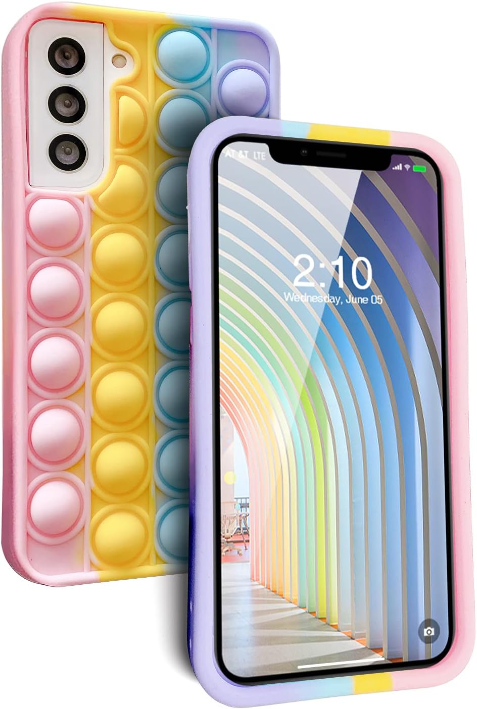 Colorful Silicone Phone Case with 3D Fidget Toy, Jamaica Ubuy