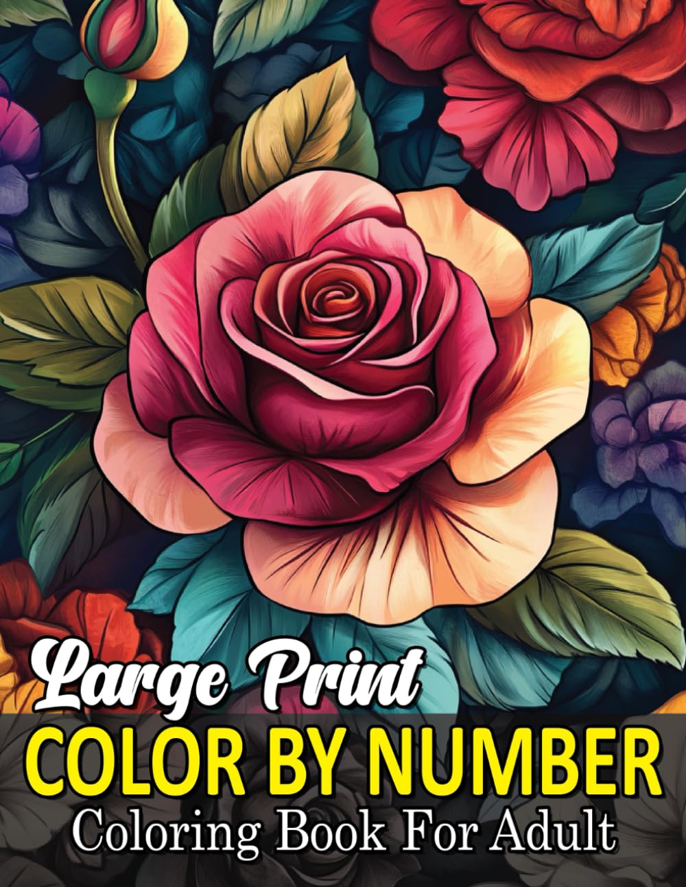 Large Print Color By Number Coloring Book For Adult: Mindful Color by Number Coloring Book for Adults with Easy-to-Read Large Prints