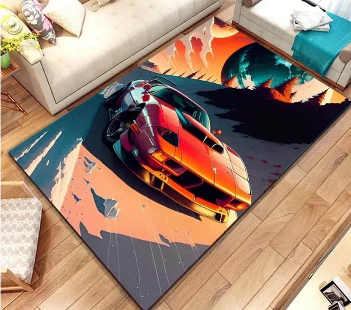 Tapis œuvre d’art voiture de course PASPRT tapis de sol salon de luxe