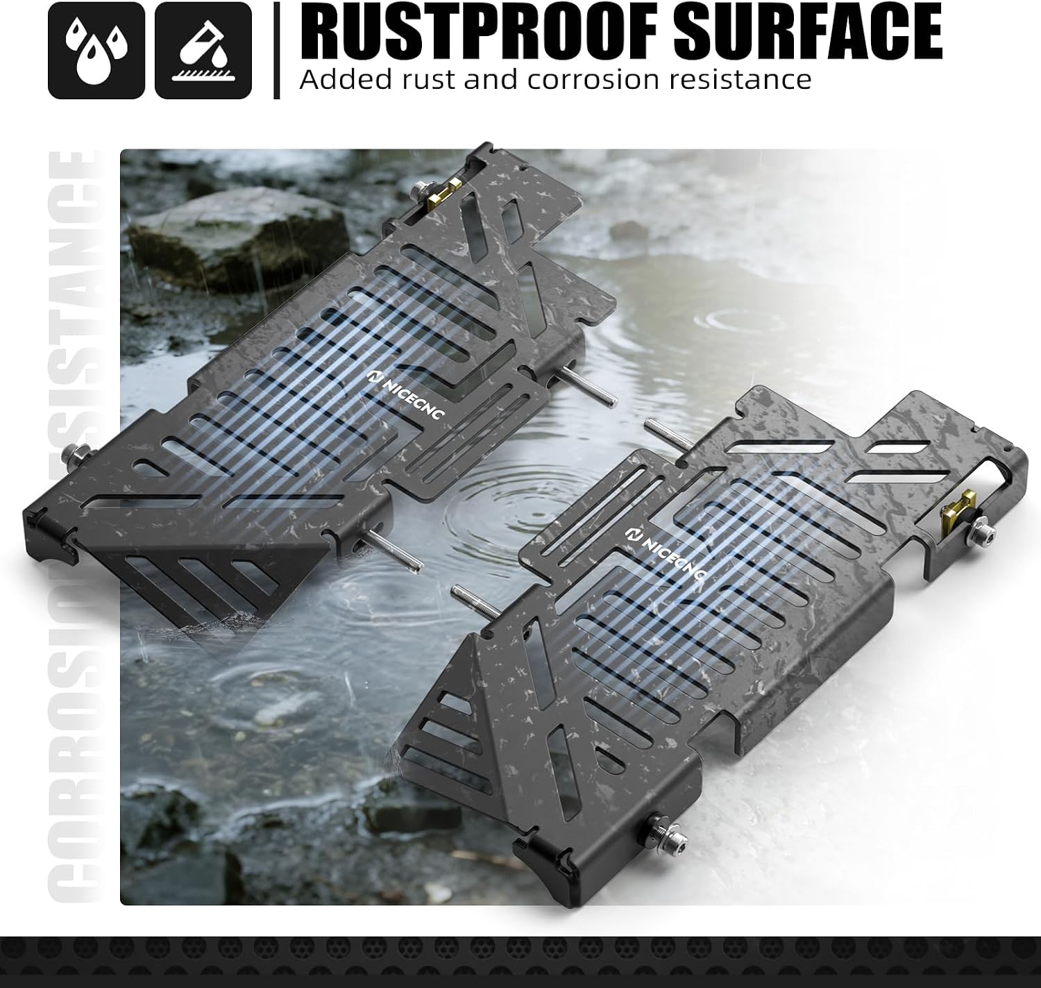 NICECNC Radiator Guard Protector Compatible with Suzuki DRZ400S 2000-2024 DRZ400SM 2005-2024, 5052 Aluminum,Impact and Debris Guard for High-Speed Riding, See Fitment