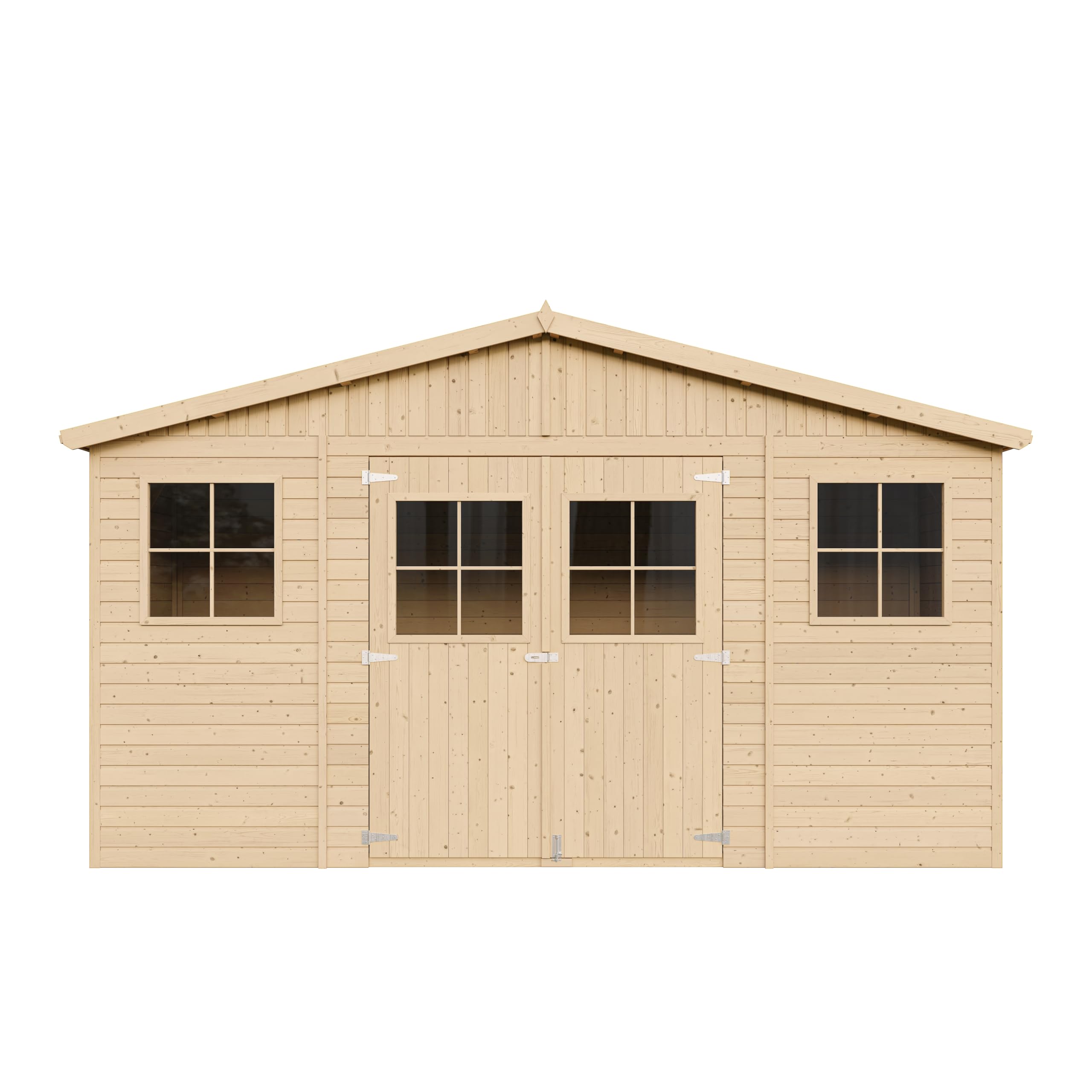 Cobertizo de Madera para jardín - A246x418x220cm/8m2 Cobertizo de Madera Natural - Taller de Jardín - Bicicleta, Almacenamiento de Herramientas TIMBELA M332