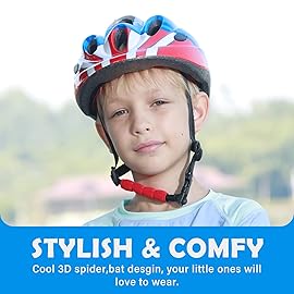 Atphfety Kids Toddler Bike Helmet, Adjustable Boys Girl Helmets from Baby to Children(Age 1-8), Multi Sports for Bicycle Skate with LED Light
