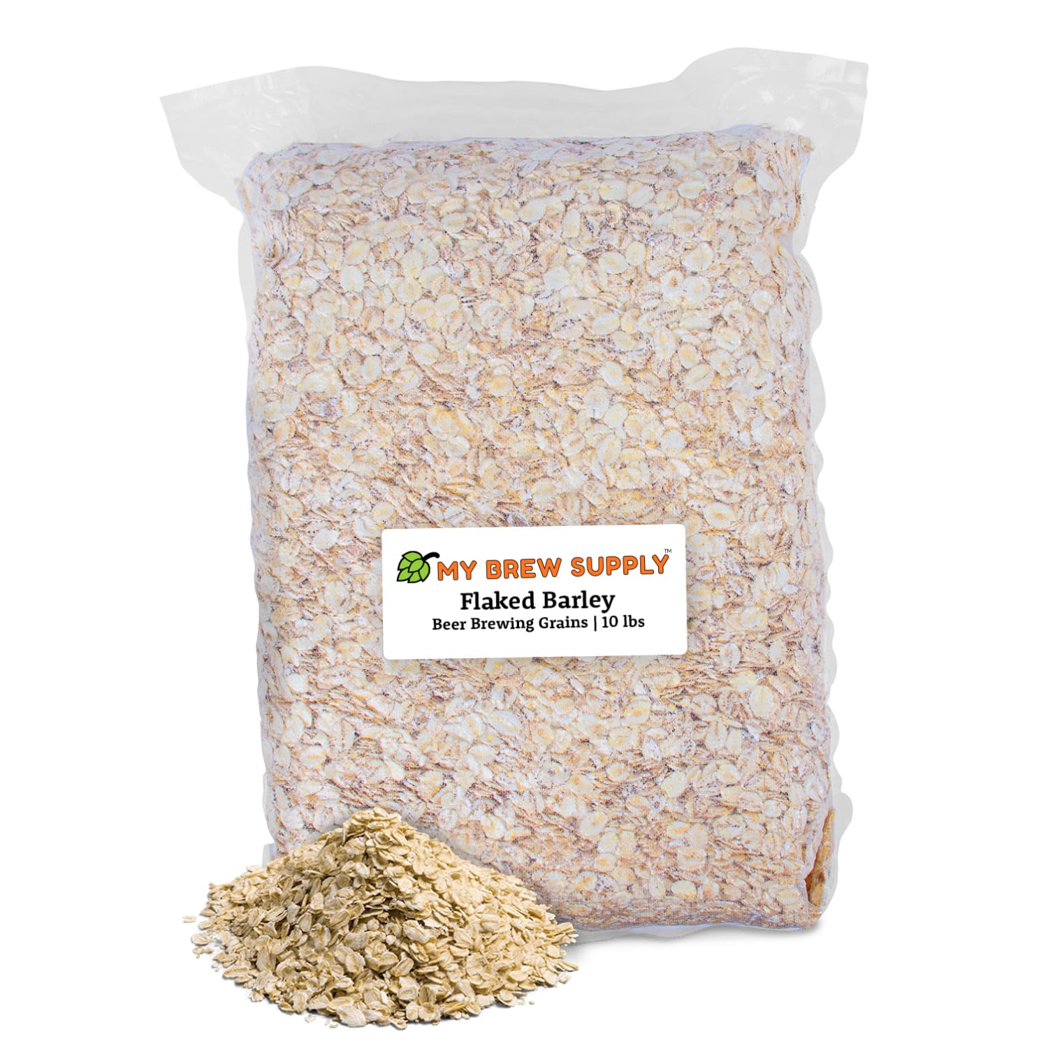 My Brew Supply Flaked Barley Beer Making Grain | Brew Your Own Pilsners, Stouts, and Beers with Barley Grains | Grown in The United States | 10lb (2L) Grain