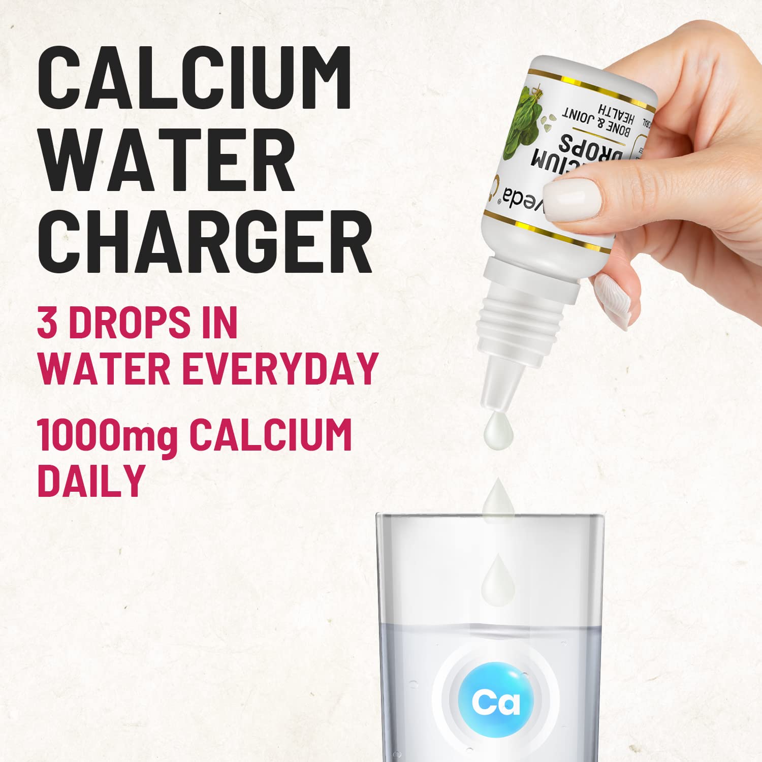 Gynoveda Spinach Calcium Drops Water Charger For Healthy Bones