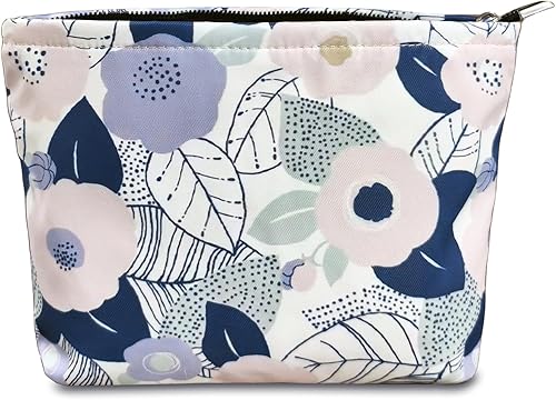 STARDW Bolsas de cosméticos de flores para mujeres y niñas, bolsa de maquillaje de viaje, bolsa de maquillaje de lona de gran capacidad, bolsa
