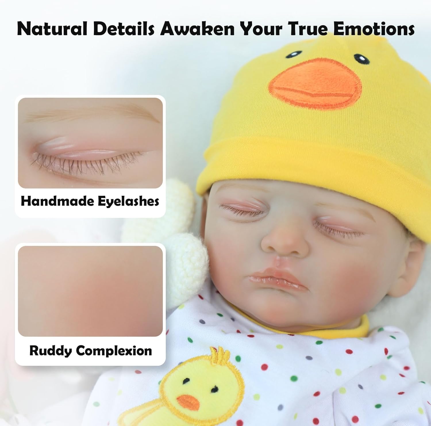 Kaydora 22 Inch Realistic Reborn Baby Girl, Lifelike Handmade Vinyl Doll with Weighted Soft Body, Babies That Look Real, Advanced Painted Gift Set for Children Age 3+