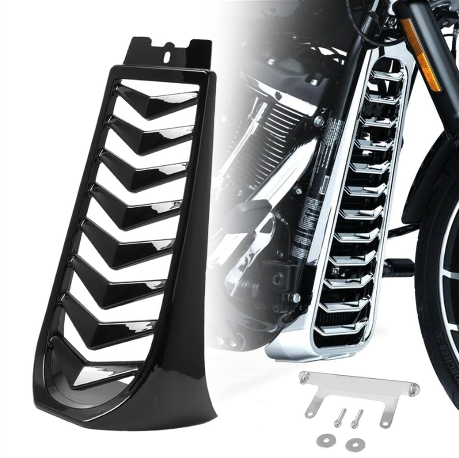 SSFRI Couvercle de radiateur inférieur Avant de Moto Compatible avec Harley Softail Breakout Street Bob Fat Bob FXBR 2018-2022
