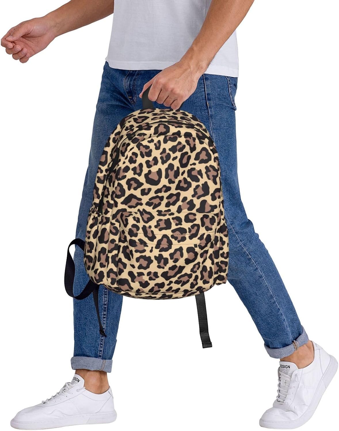 Leopard Animal Texture Laptop Backpack For Men Women, Lightweight Daypack Bookbag For Daily Commutes Business Travel Hiking