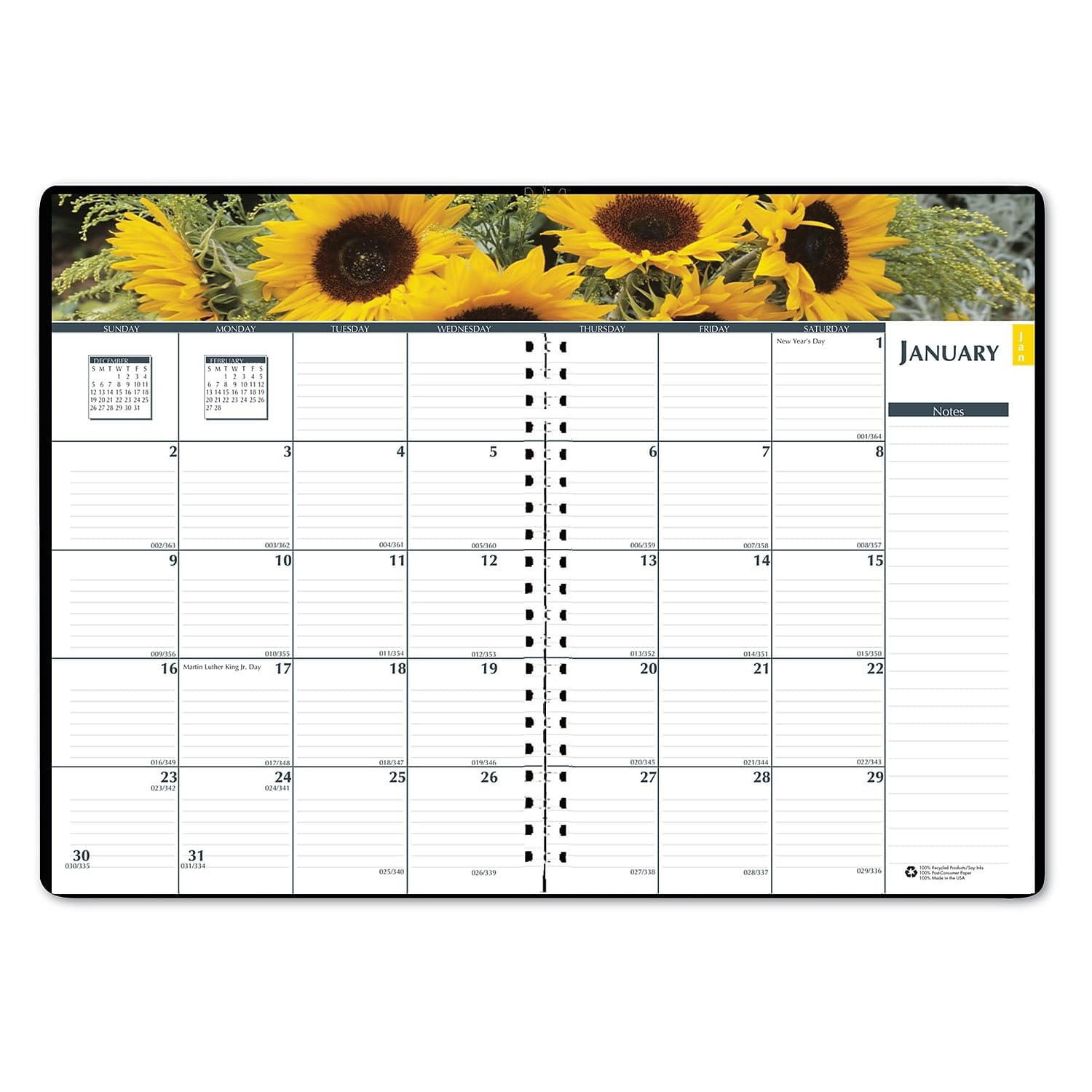 ECOTONES Monatliche Schreibtischunterlage Kalender