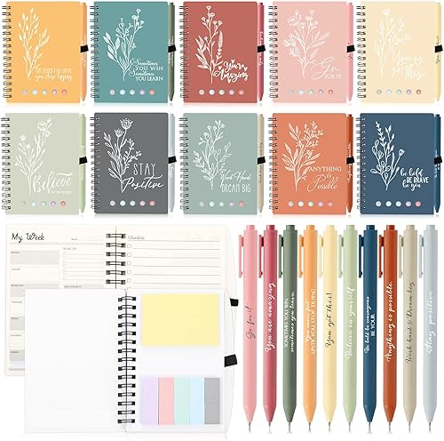 20 Sets40 Pcs Employee Appreciation Gifts Bulk A6 Inspirational Journal with Ballpoint Pen Thank You Notebook Gifts for Employee Student Teacher