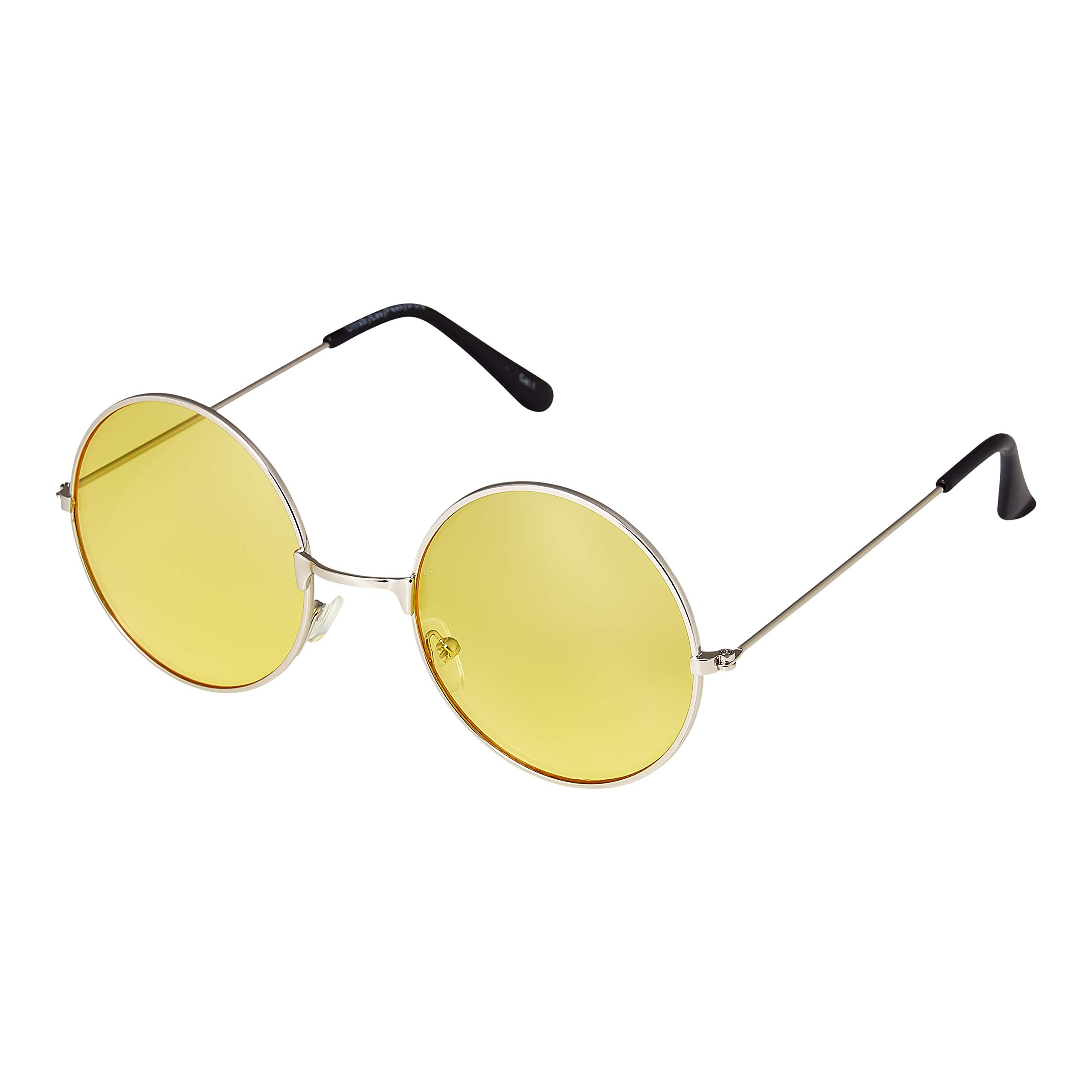 Ultra Large Round Adults Uv400 Sunglasses For Men Women - Yellow