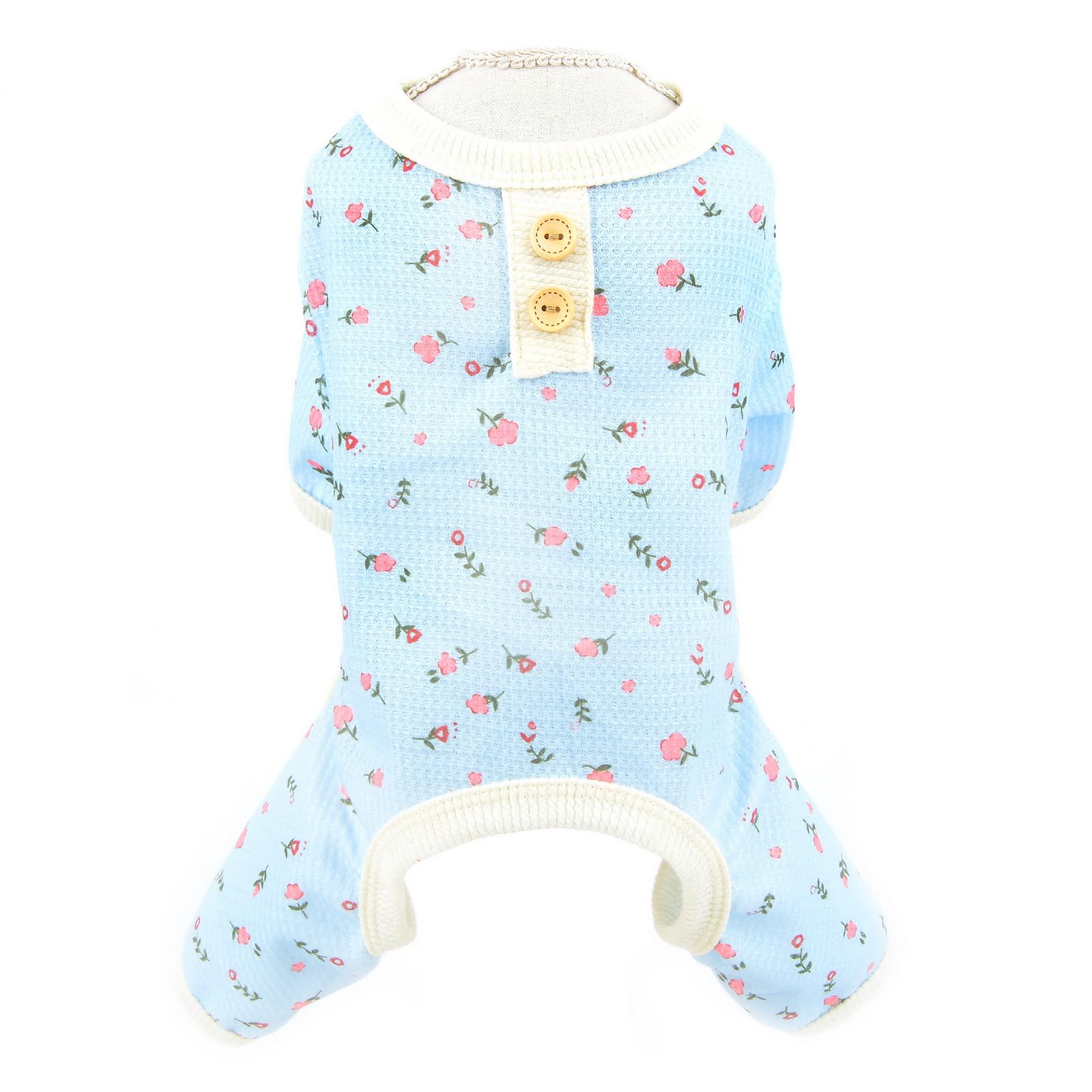 SMALLLEE_LUCKY_STORE Pet Pajamas - Cute Cotton Cartoon Puppy Pjs For Small Dogs & Cats, White