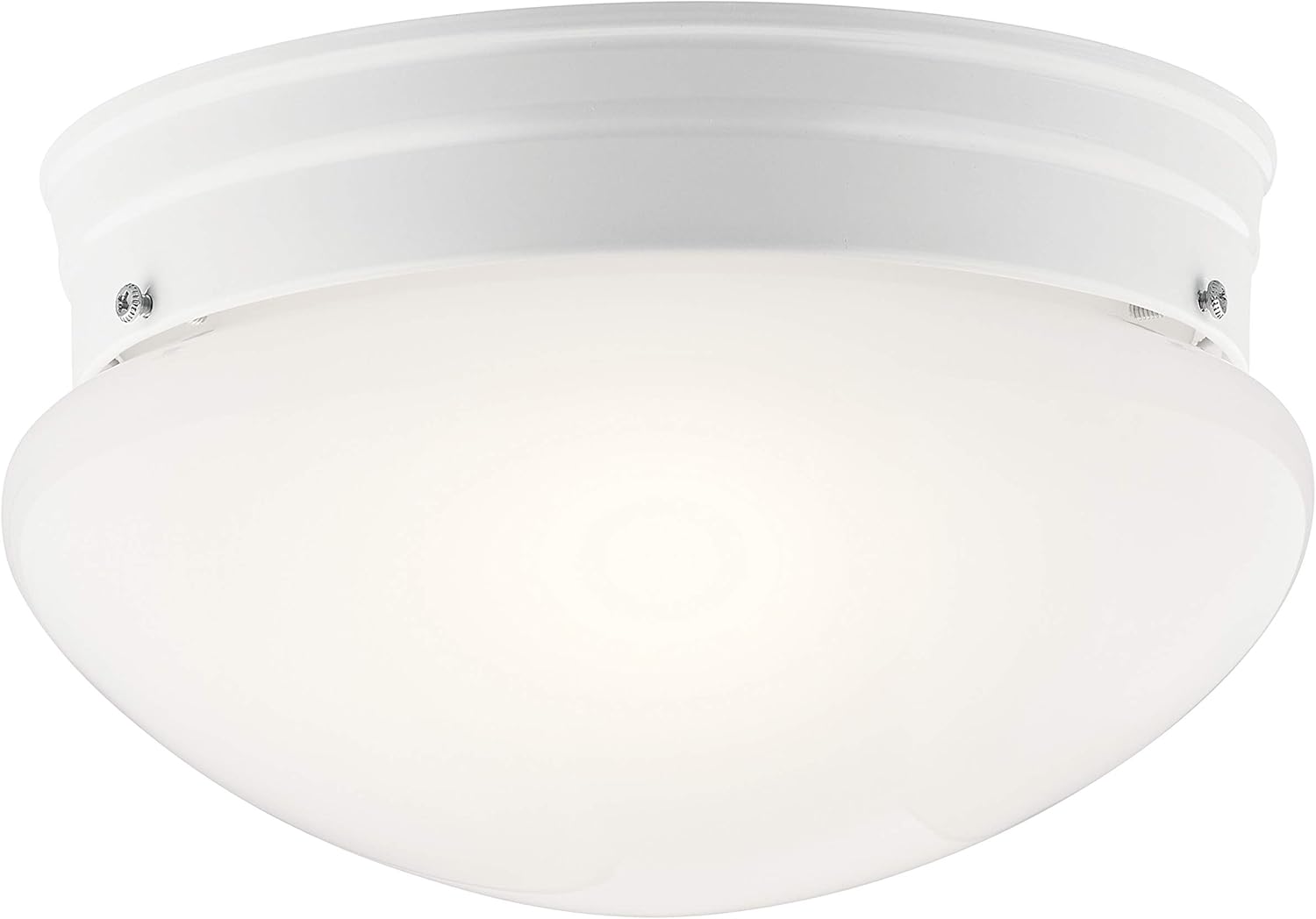 Kichler Ceiling Space 9" 2 Light Flush Mount with White Globe in White