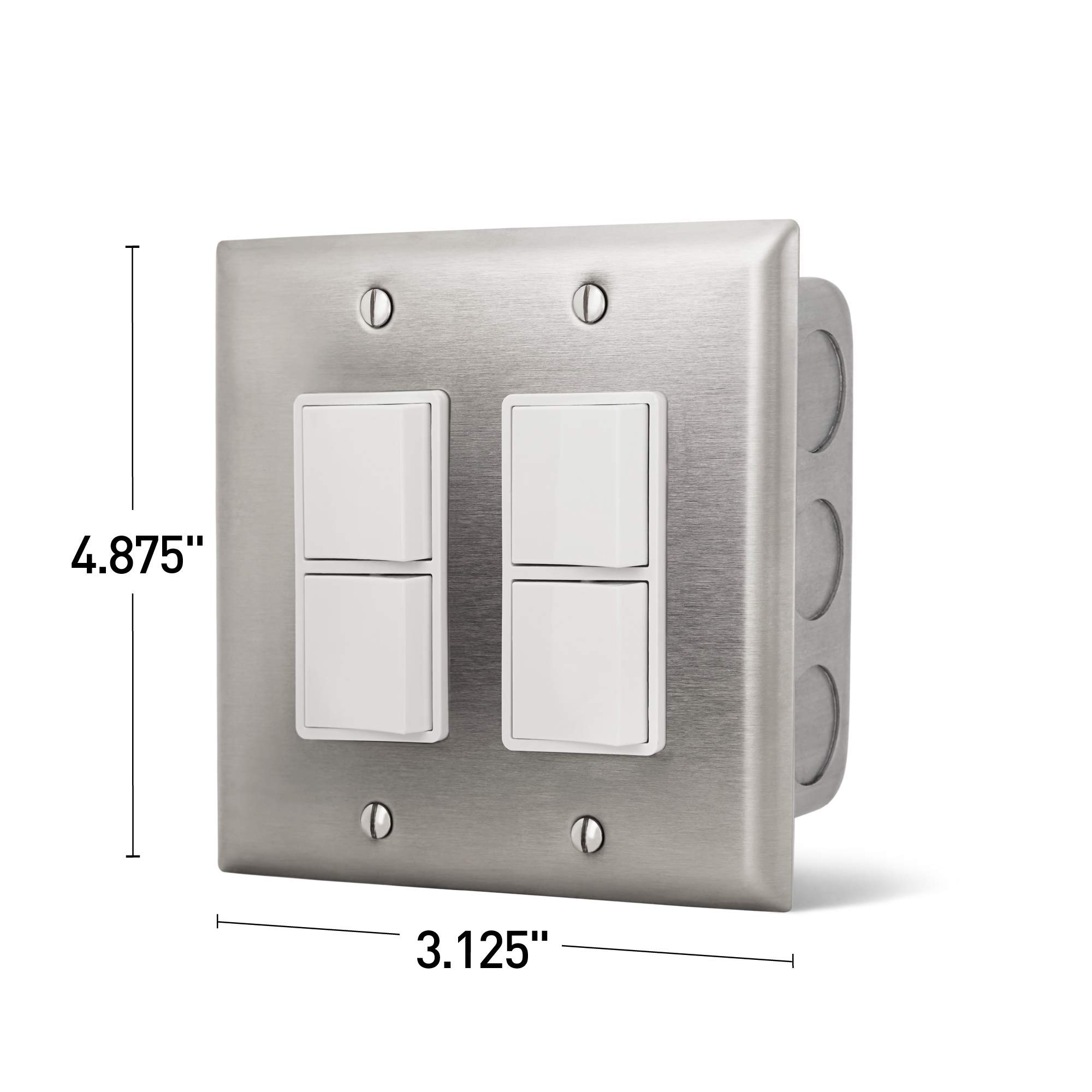 Infratech Dual Duplex Stack Switch, In-Wall Control for Indoor Use
