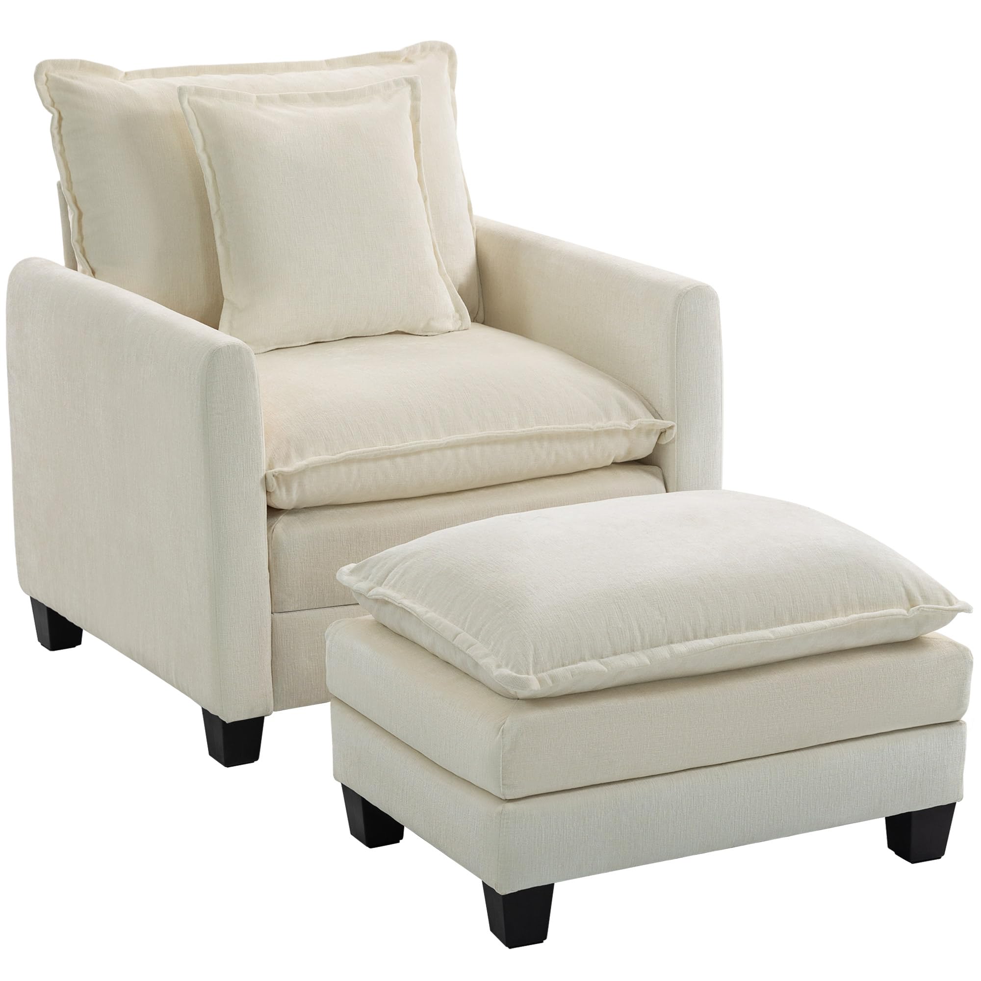 homcom fauteuil salon avec repose-pied