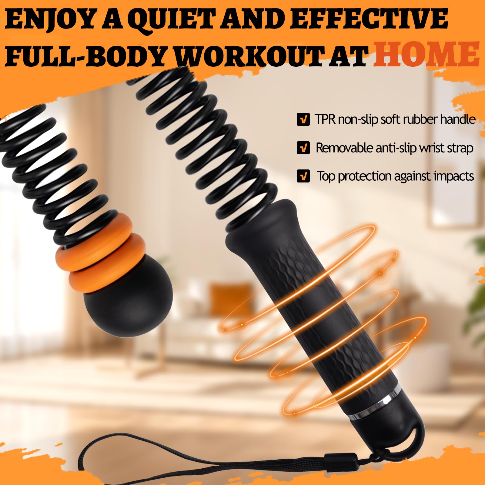 Battle Rope, 2 Pezzi Battle Rope Senza Corda, Fune Pesante da Allenamento per Allenamento HIIT, Cardio e Esercizi di Forza per Interni Esterni Casa, con Borsa Portaoggetti