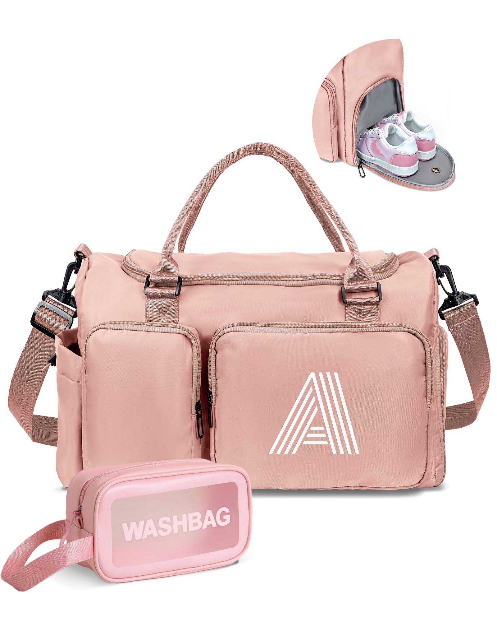 Elilier Duffle Bag Women Girls Gift: Teens Initial Gym Overnight bags, Dance Cheer bag Sports for Girl, Kid Gymnastics Bags, Birthday Gifts for Women