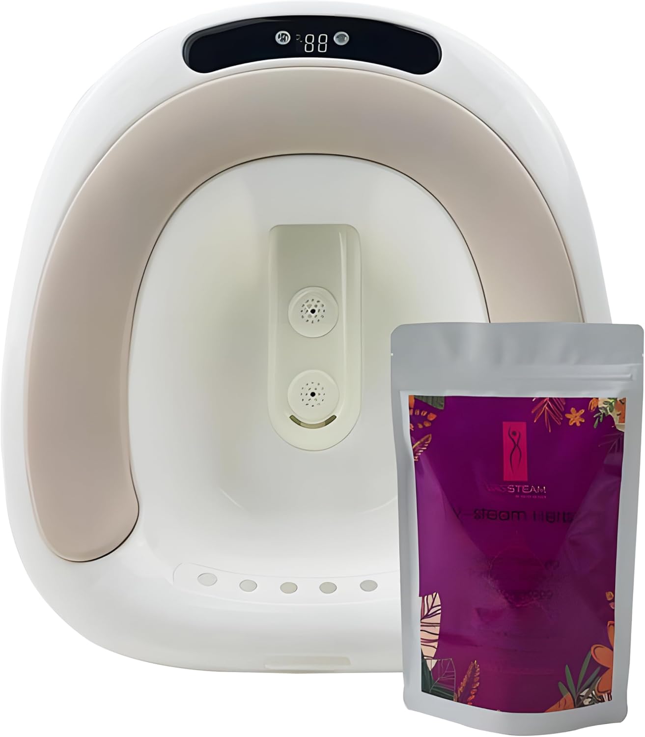 Vagisteam Digital Steaming & Sitz Bath Seat | LED Display & Temperature Control | Includes Herbs | Supports PH Balance, Menstrual Support, Postpartum Care | Cleanses Vaginal Odor & Dryness