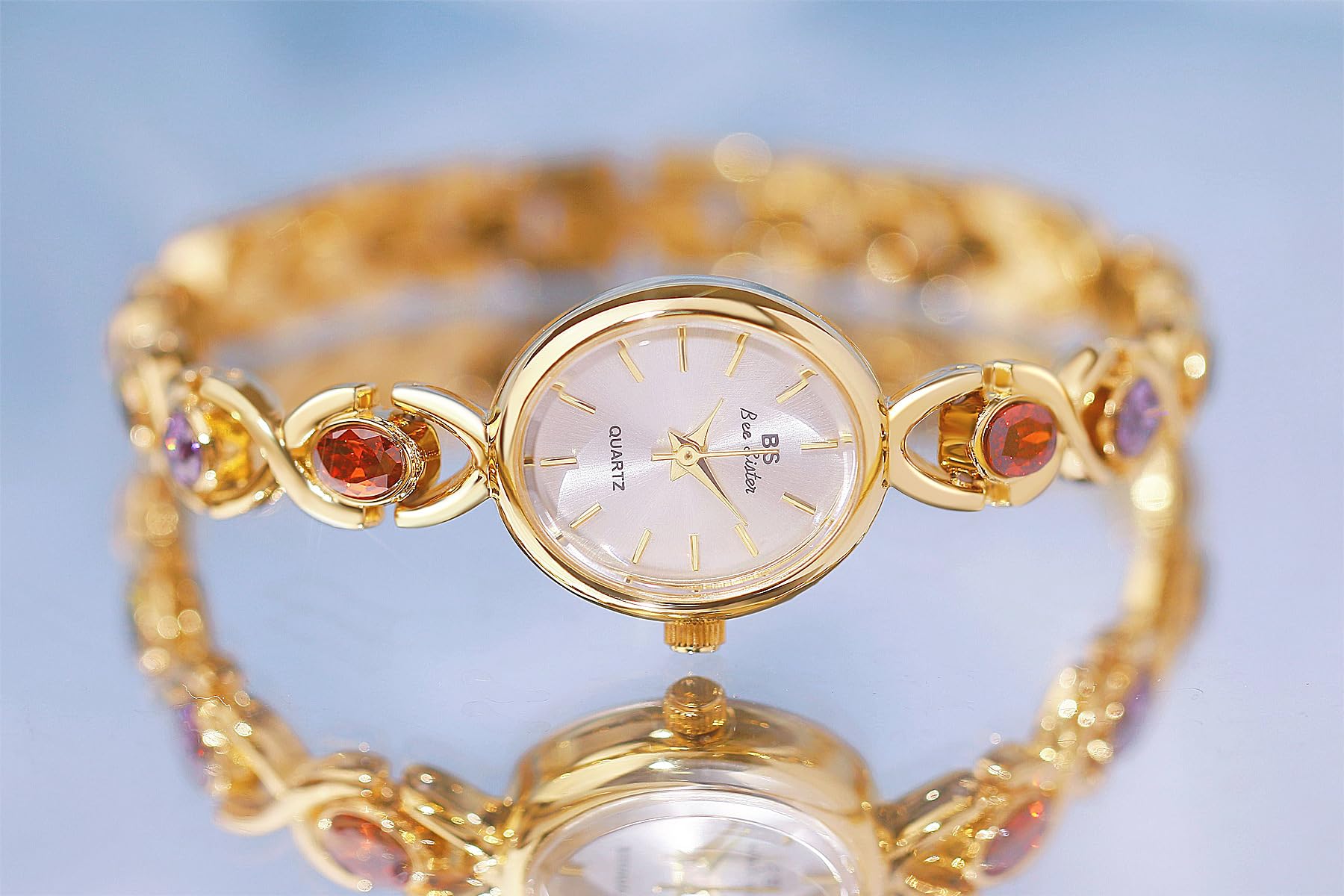 XCZAP Modische Damenuhr, exquisit, kompakt, Quarzuhr, elegant, luxuriös, silberfarben, Designer-Legierung, wasserdichtes Armband
