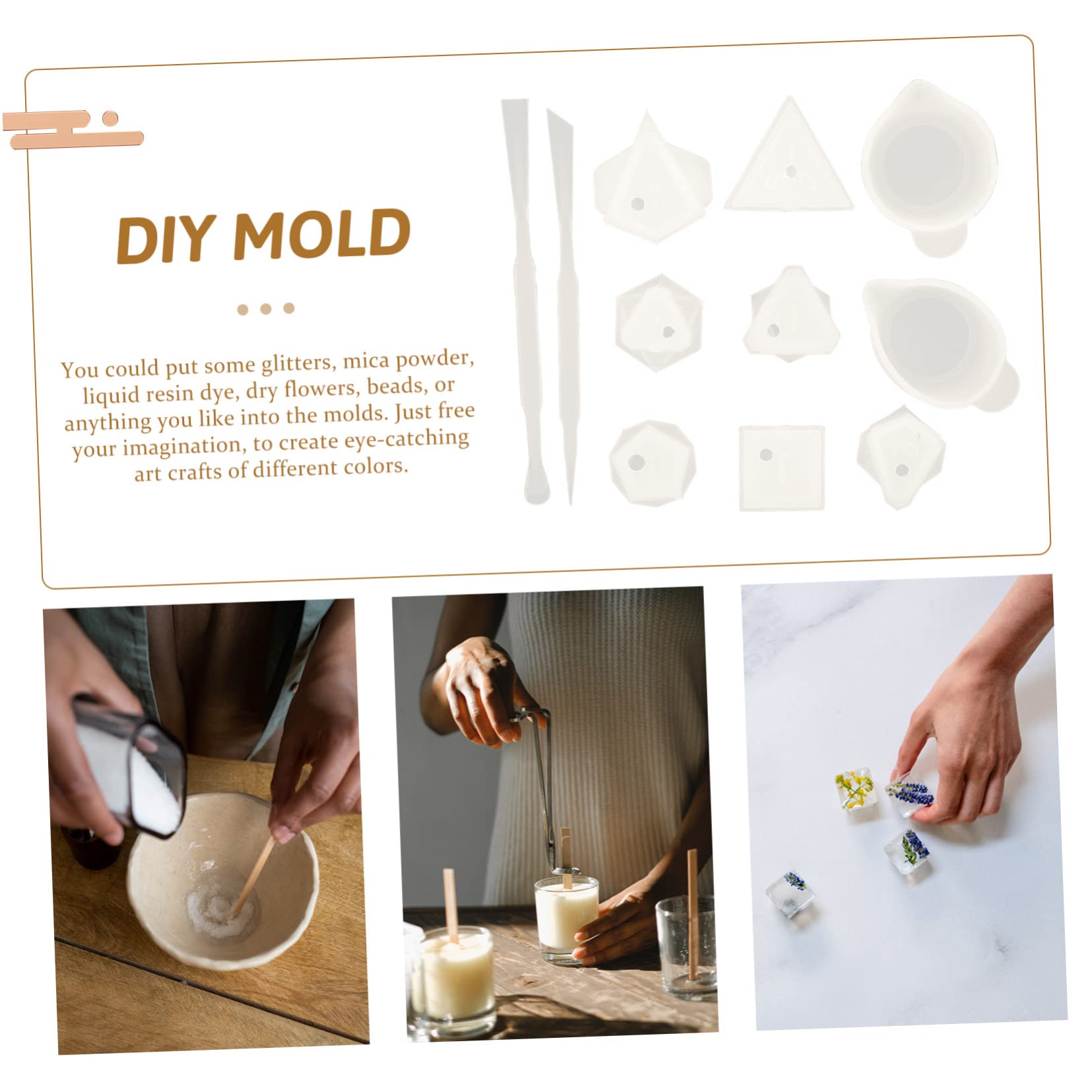 NUOBESTY 3pezzi Stampo Silicone Per Creazione Di Dadi Per Diy Crafts e Decorazioni Per Casa Mold Flessibile e Riutilizzabile Per Dadi Personalizzati Resina Epossidica