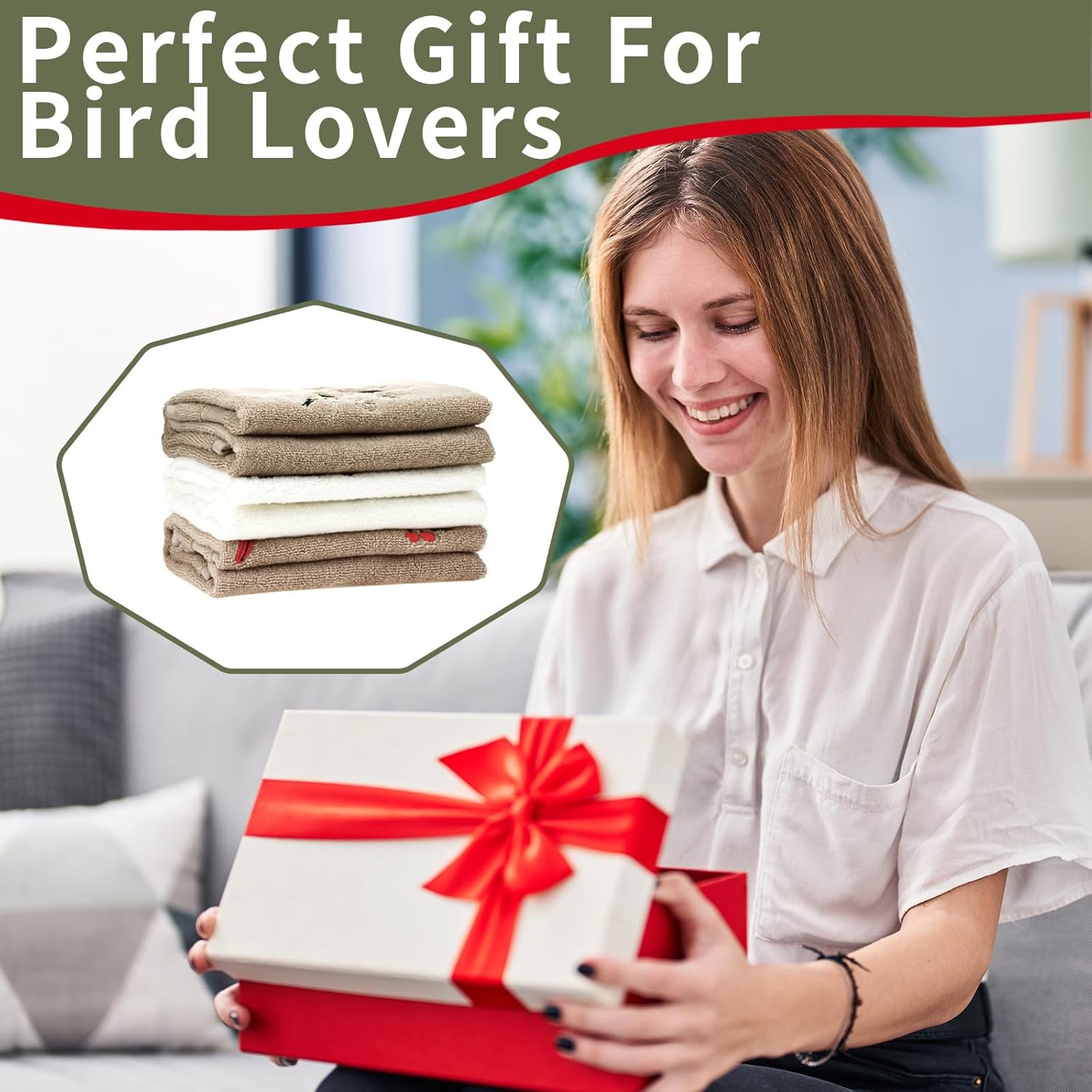 3 Pcs Cardinal Hand Towels Birds On Branch Hand Towels Winter Birds Kitchen Towels for Bird Lovers Women Bathroom Kitchen Nursery, Drying Cleaning Holiday Decor, 28 * 12 in, Soft Absorbent (Cardinal) - Image 7