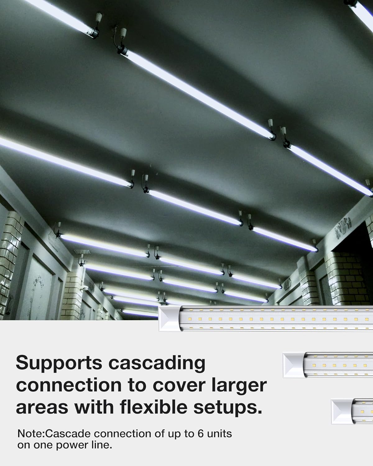 TIMIKEY® 6 Pack LED Shop Lights,6500K 5000LM 4FT 36W Super Bright Strip Fixture,FCC&ETL No Interference,Plug&Play Ceiling Lighting is idea for Garage,Shop, Workbench,Warehouse