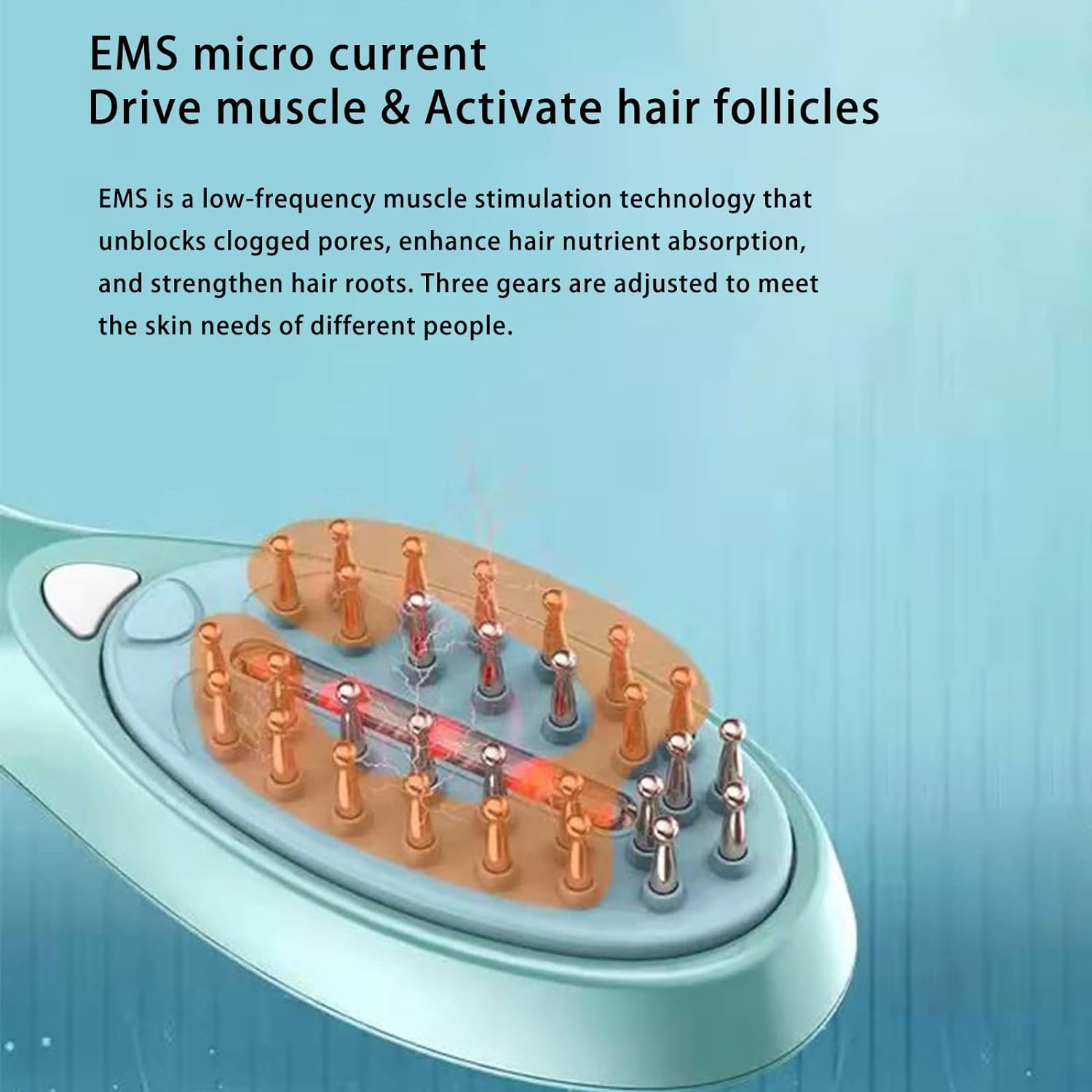 Peine Láser Eléctrico para el Crecimiento del Cabello Peine de Masaje con RF EMS Tratamiento Infrarrojo para el crecimiento del cabello Elitzia ETSR2011B ...