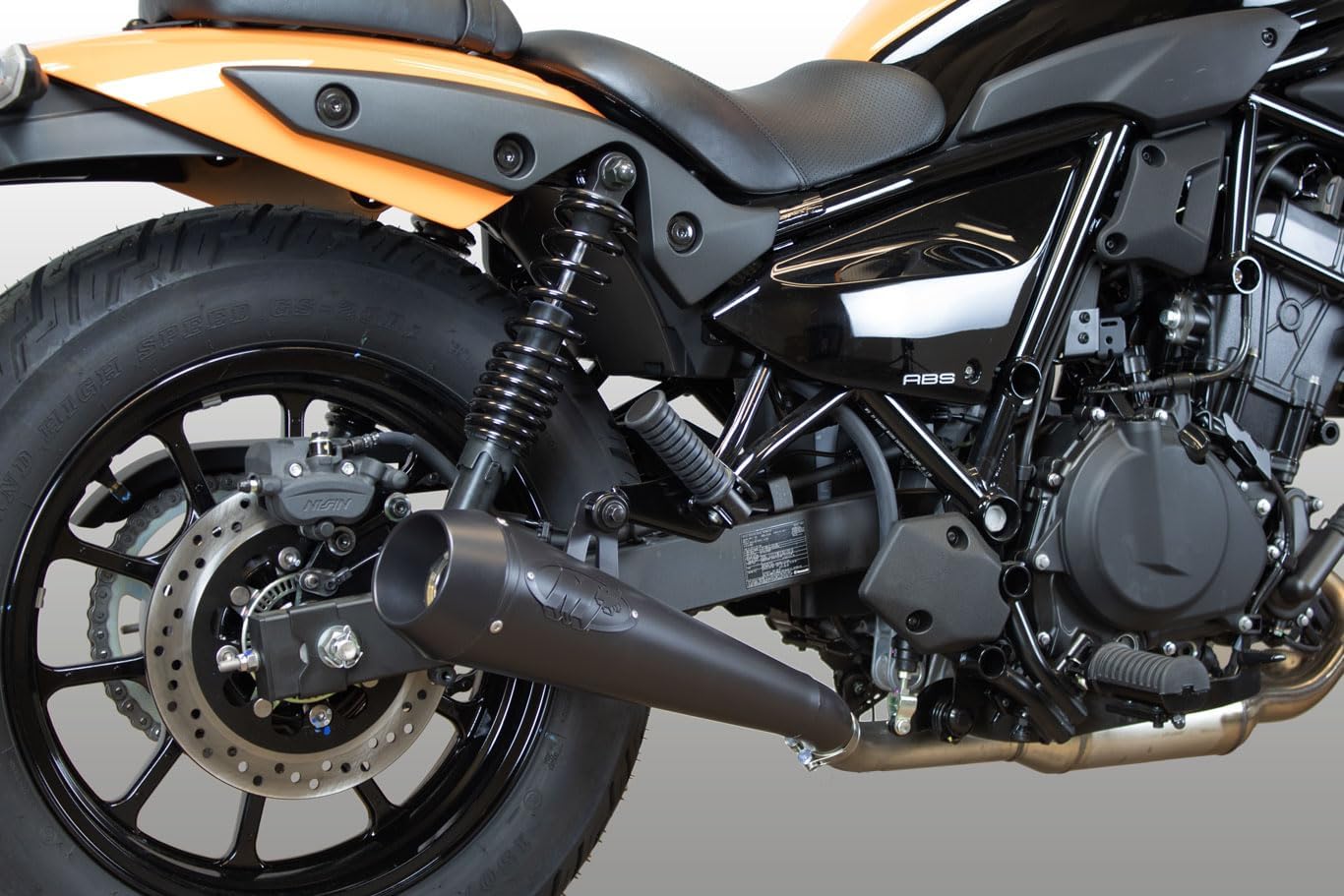 M4 Performance Exhaust black ceramic coated slip on muffler compatible with 2024 Kawasaki Eliminator KA1012